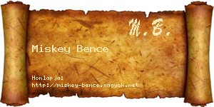 Miskey Bence névjegykártya